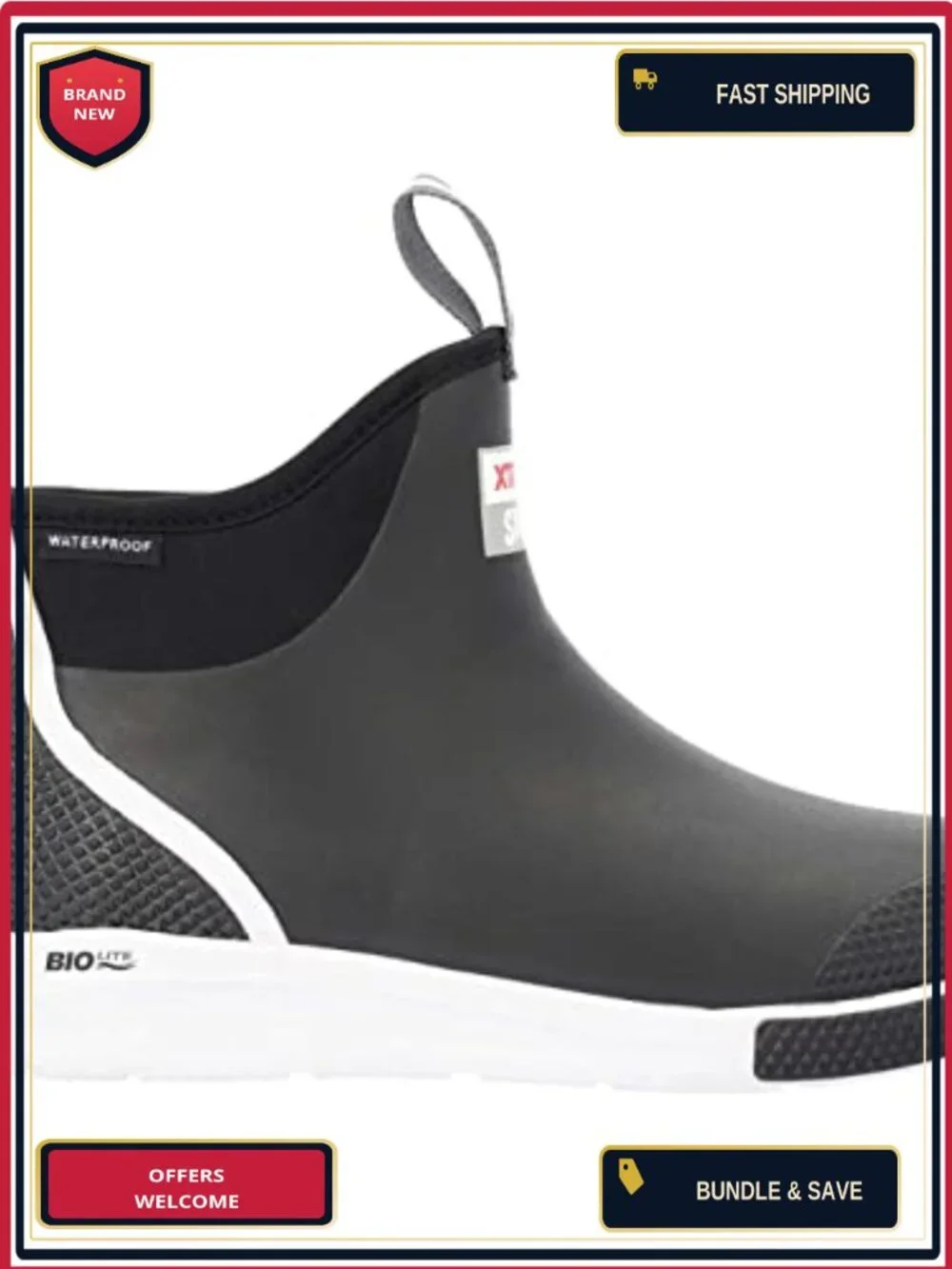 6 Inch Ankle Deck Boot Sport Waterproof Rubber Fishing Shoes